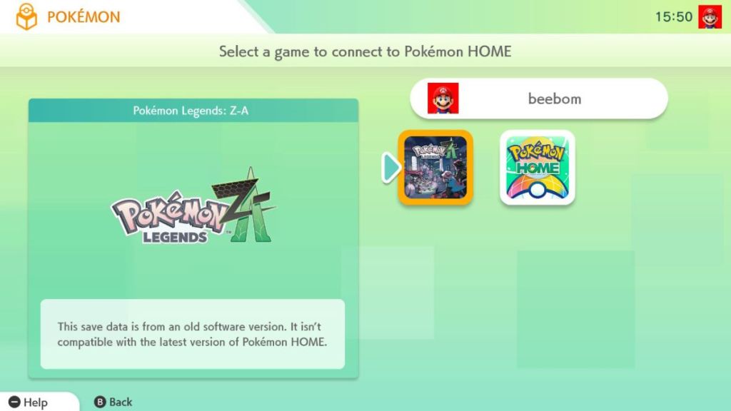 Transfer Pokemon from Legends ZA to HOME