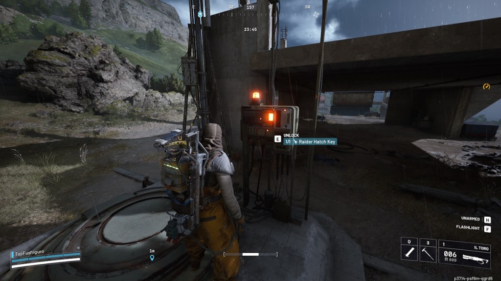 Usando uma chave para sair por uma saída em Arc Raiders