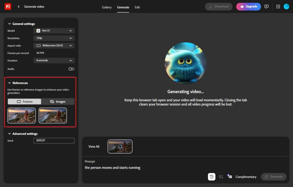 add keyframes in adobe firefly