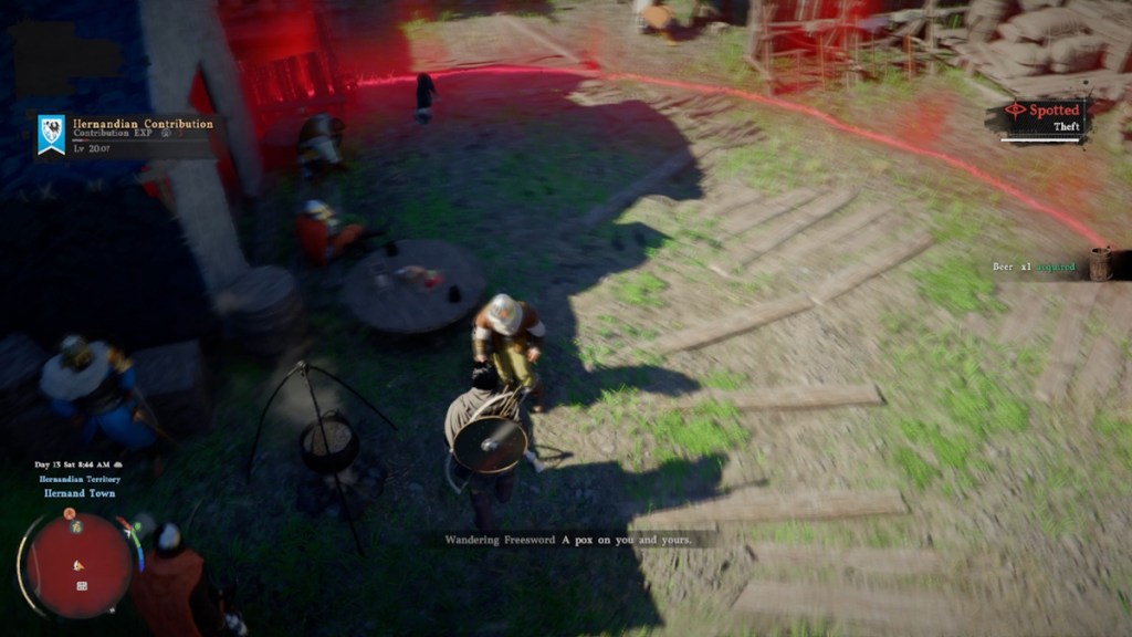 Zona de crime após furto em Crimson Desert