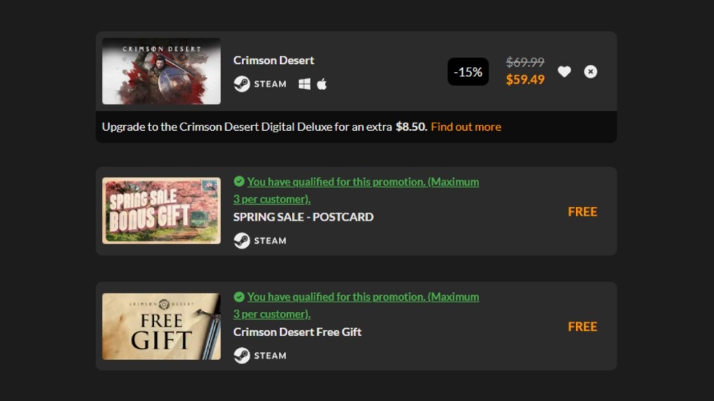 Crimson Desert Sale
