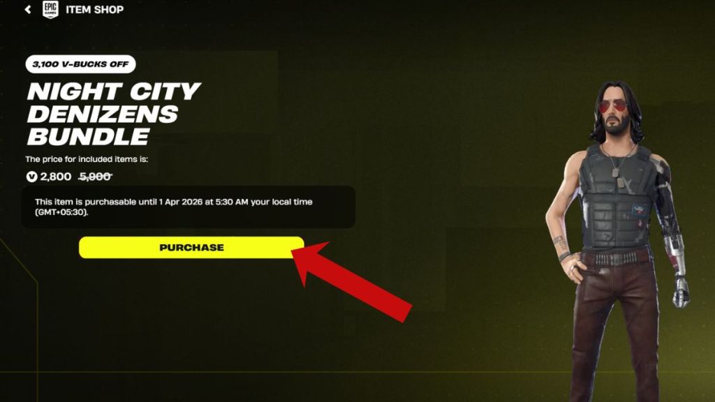 Cyberpunk Fortnite Bundle Purchase