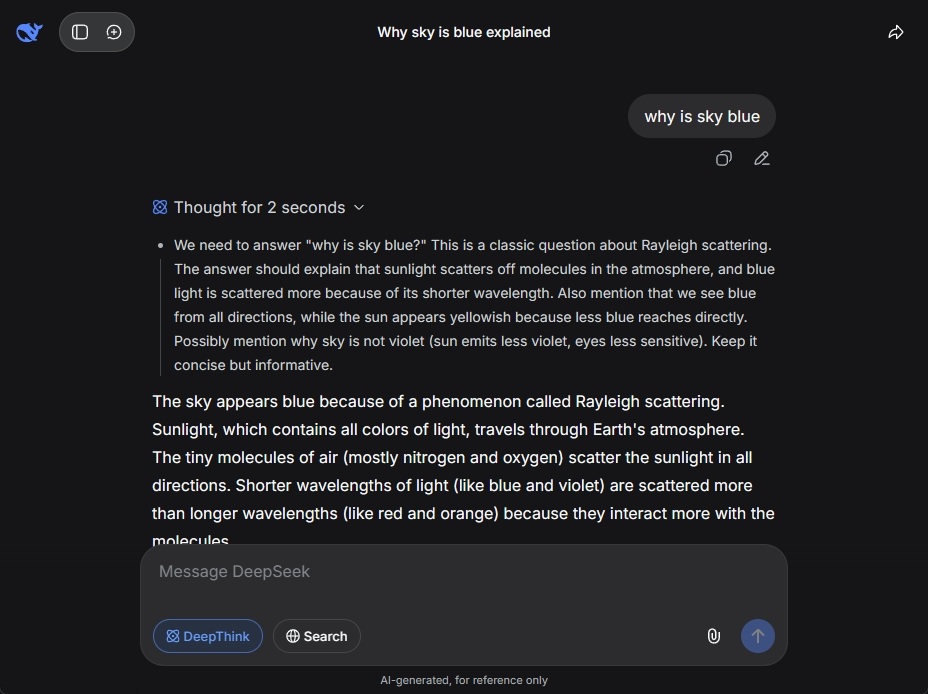deepseek chain of thought