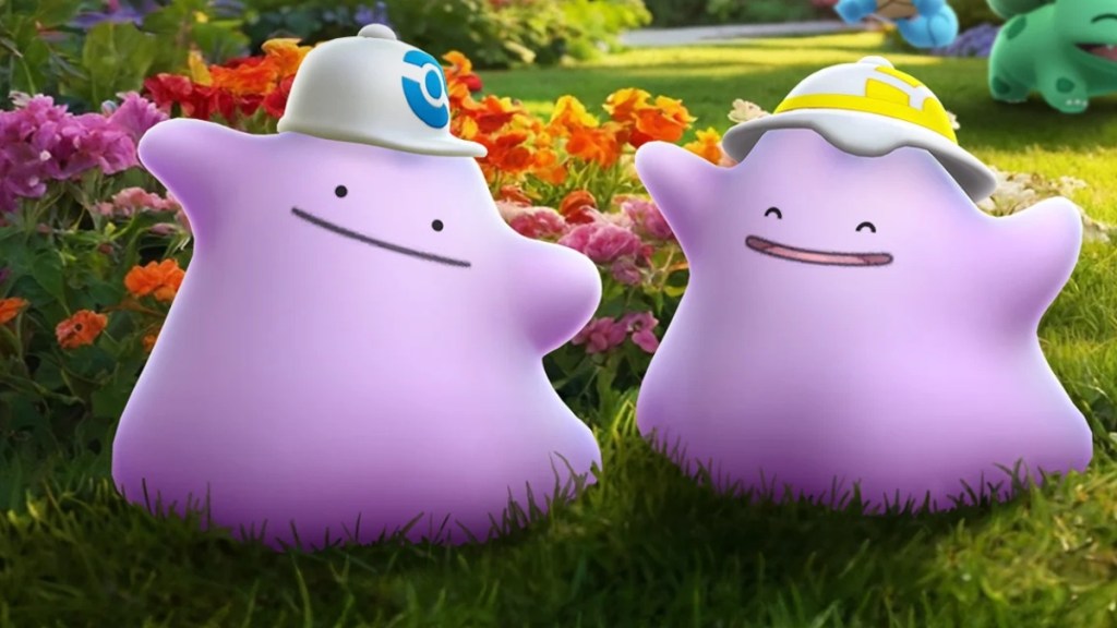 Ditto Wearing Hats in Pokemon GO Pokopia
