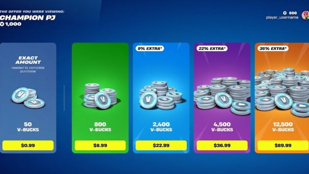 Fortnite New V-Bucks Price