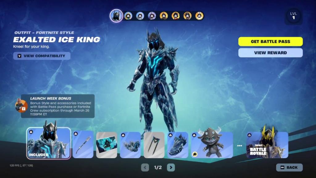 Fortnite Showdown Pass Ice King Set
