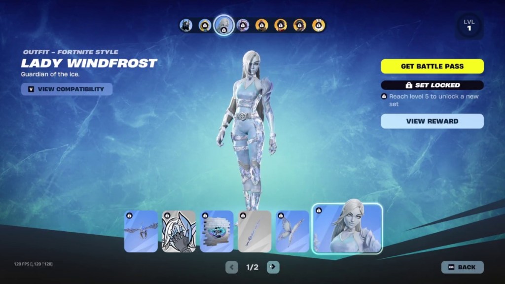 Fortnite Showdown Pass Lady Windfrost Set