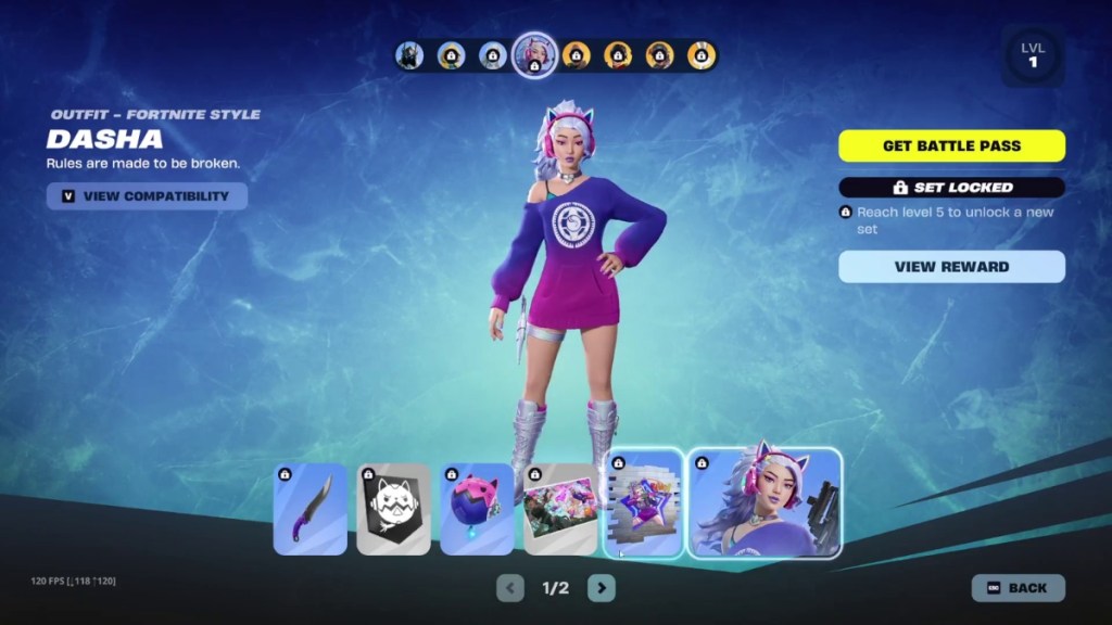 Fortnite Showdown Pass Dasha Set