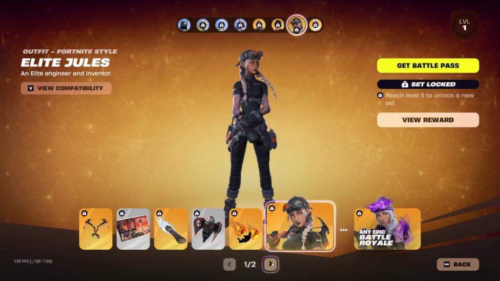 Fortnite Showdown Pass Elite Jules Set