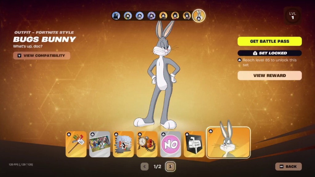 Fortnite Showdown Pass Bugs Bunny Set