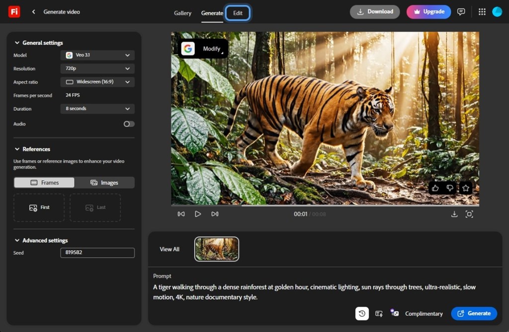 generate ai video in adobe firefly