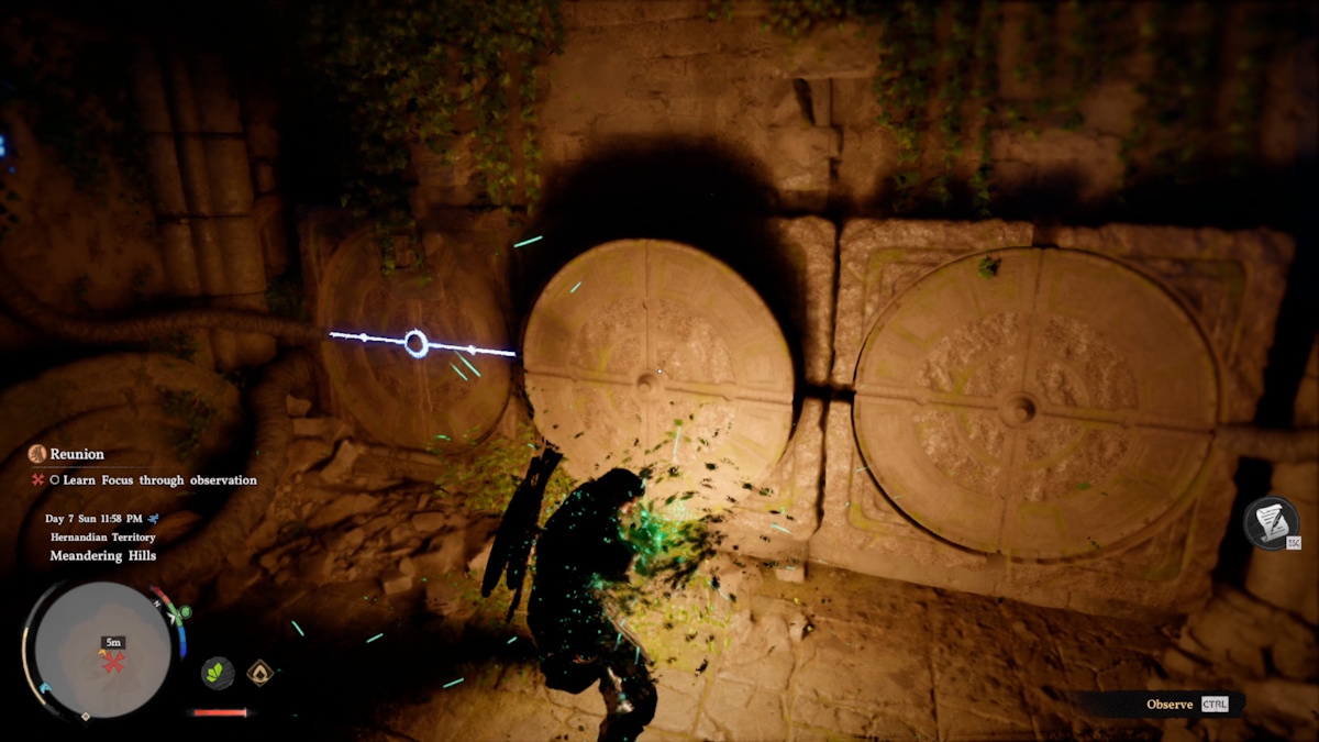 Hitting the middle circle in the Ancient Ruins