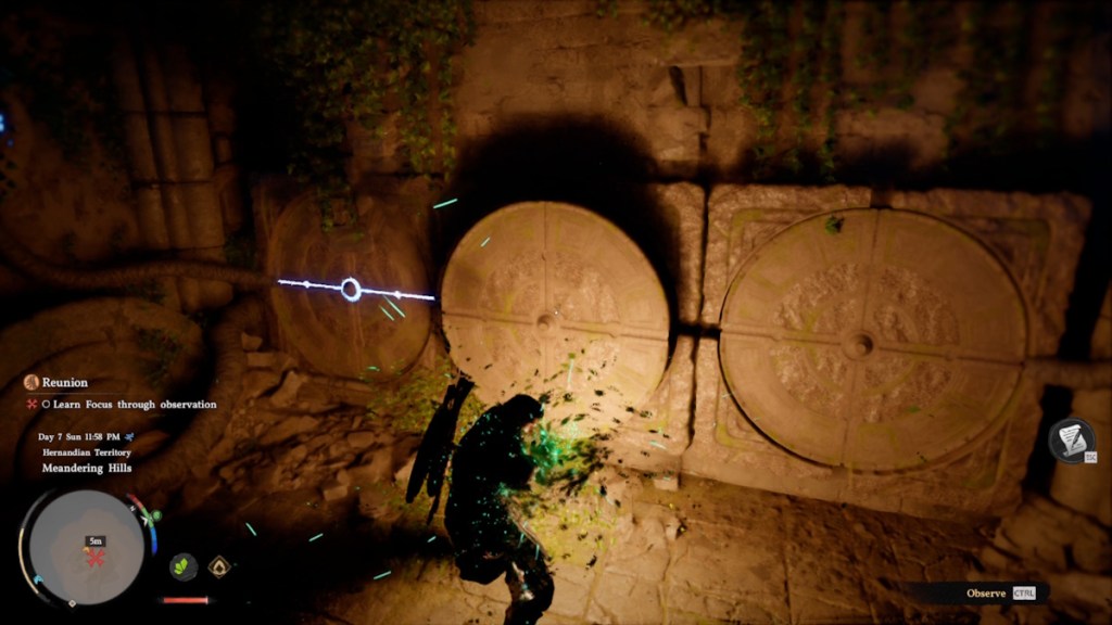 Hitting the middle circle in the Ancient Ruins