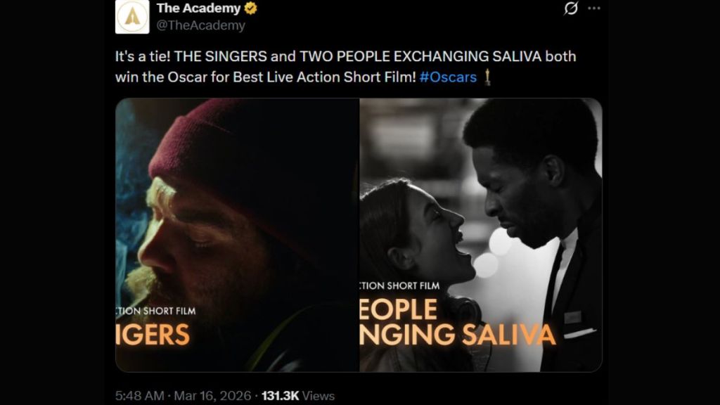 Oscars 2026 Best Live-Action Short Film resulted in a tie