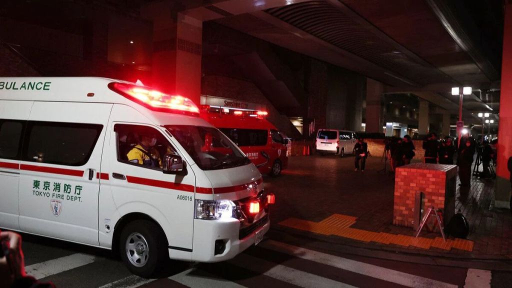 Police outside Pokemon Center Mega in Tokyo