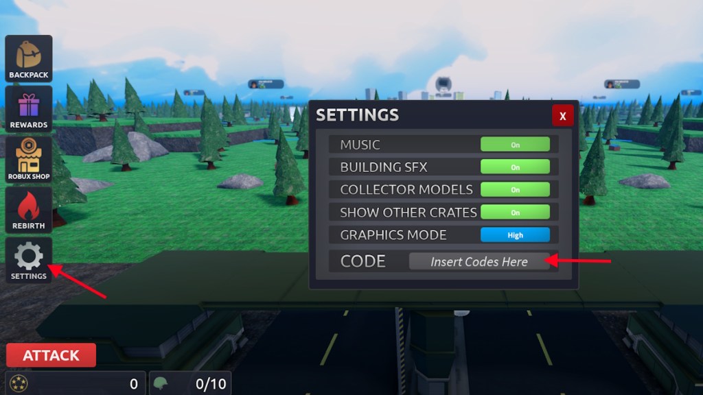 redeem Build a military base codes