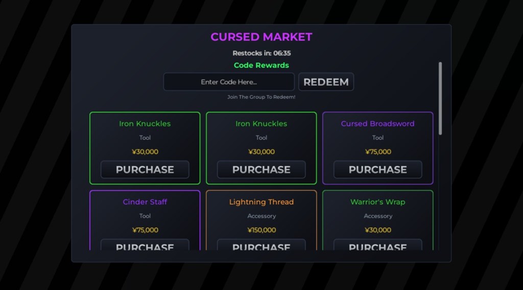 redeem Jujutsu Kaisen Incremental codes