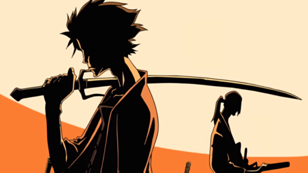 A screenshot from Samurai Champloo opening