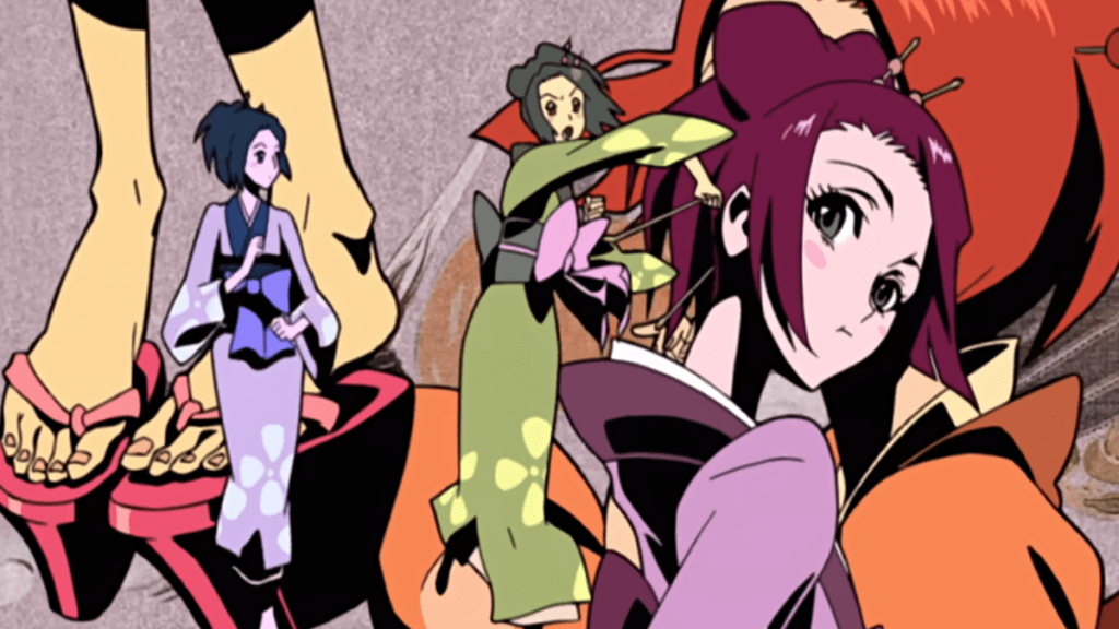 A screenshot from Samurai Champloo opening