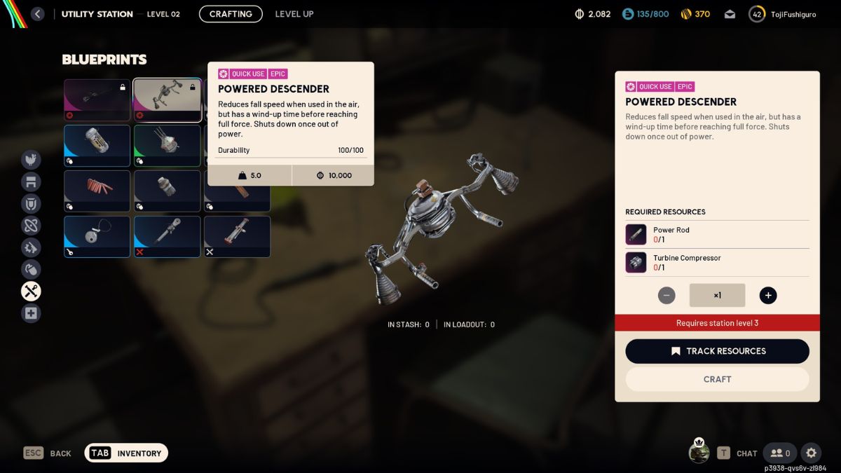 Elaboración de descensor motorizado de Arc Raiders