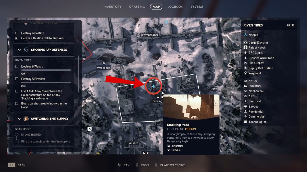 Arc Raiders Apuntalando las defensas Mapa de misiones 1