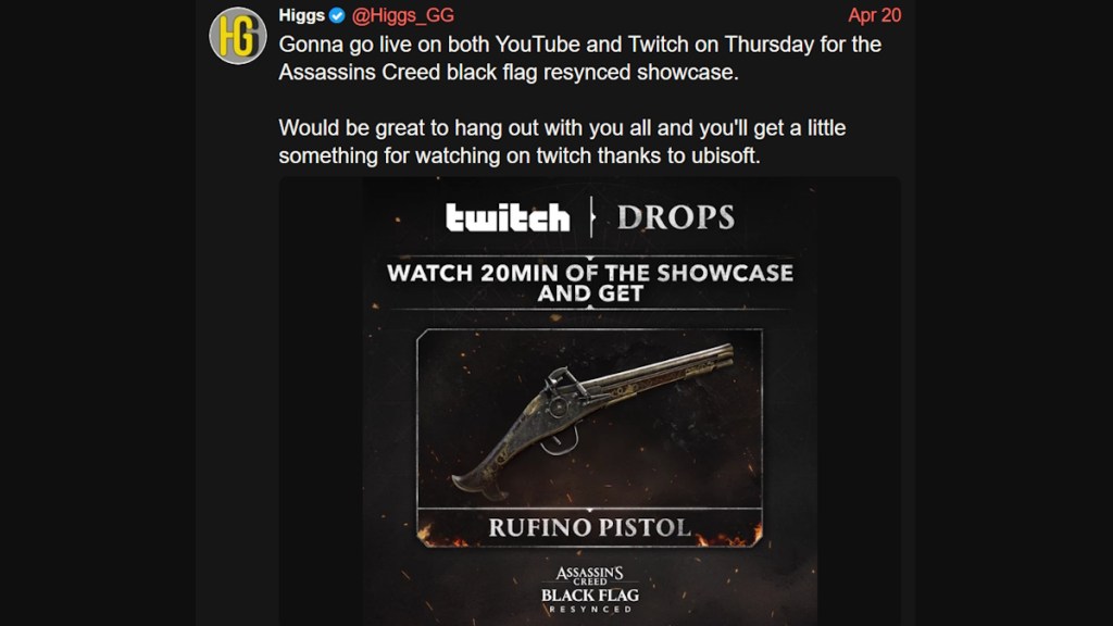 Gotas de Twitch resincronizadas de Assassin's Creed Black Flag