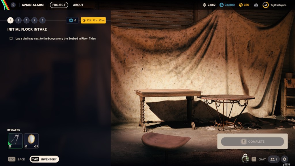 Avian Alarm Project stage 1 requirements and rewards in Arc Raiders