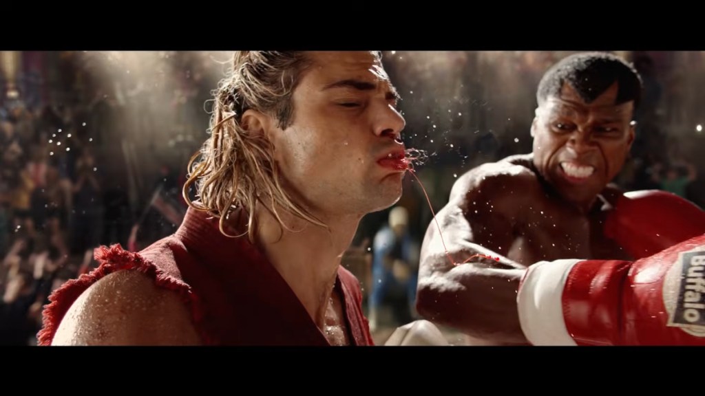 Balrog punching Ken in Street Fighter movie