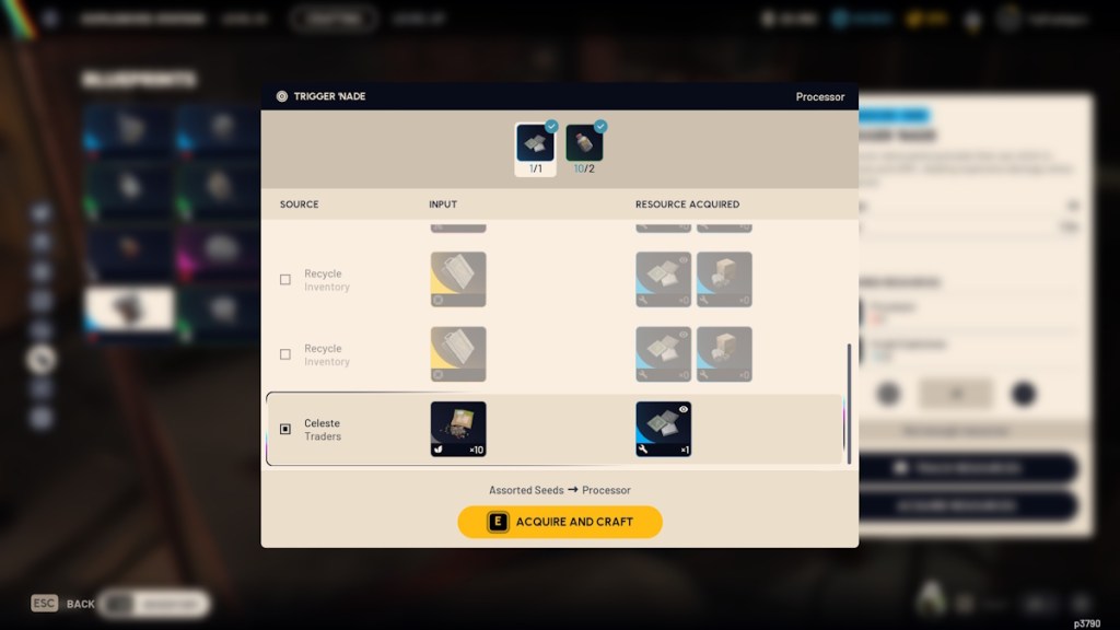 Buying from traders directly in the crafting menu in Arc Raiders