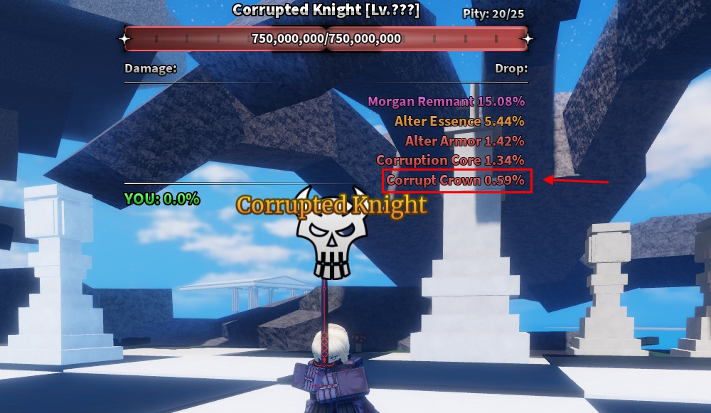 Corrupt Crown from Corrupted Knight boss Sailor Piece