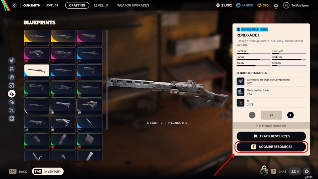 Crafting a weapon after Flashpoint update in Arc Raiders