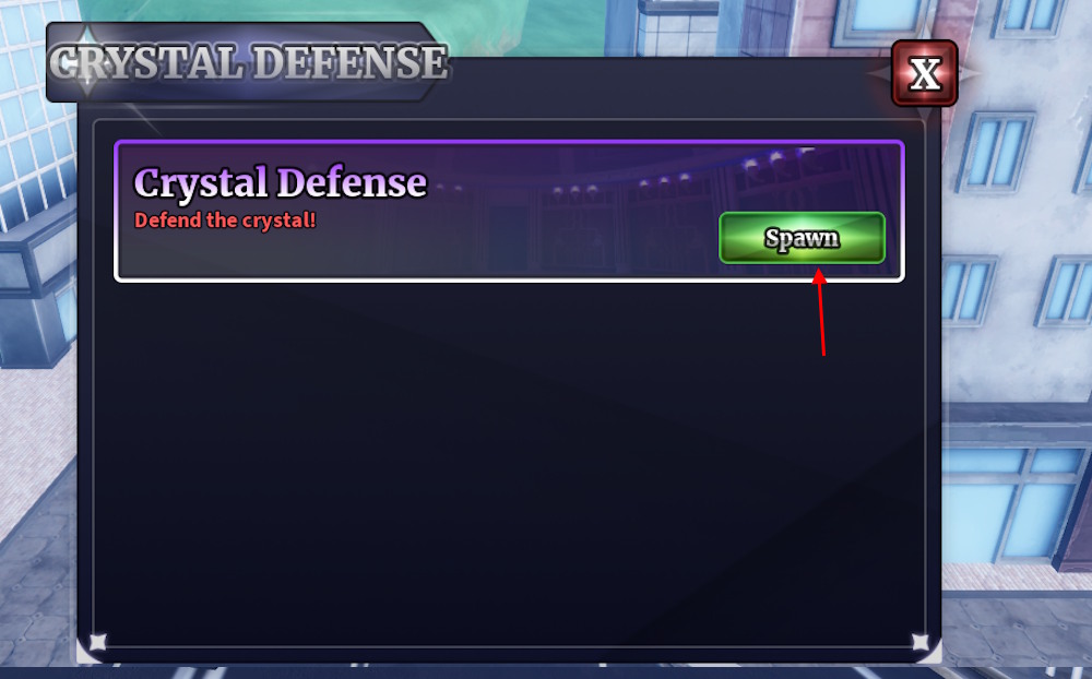 Crystal Defense spawn Sailor Piece
