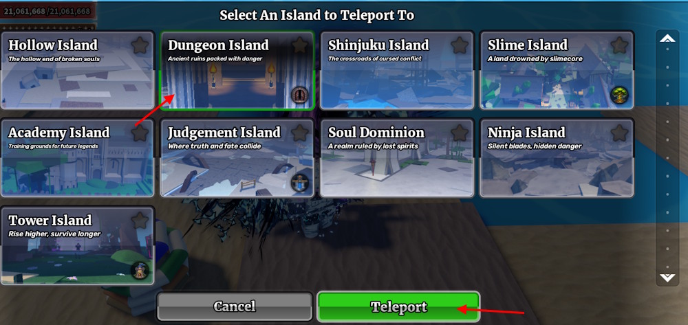 Dungeon Island in Sailor Piece