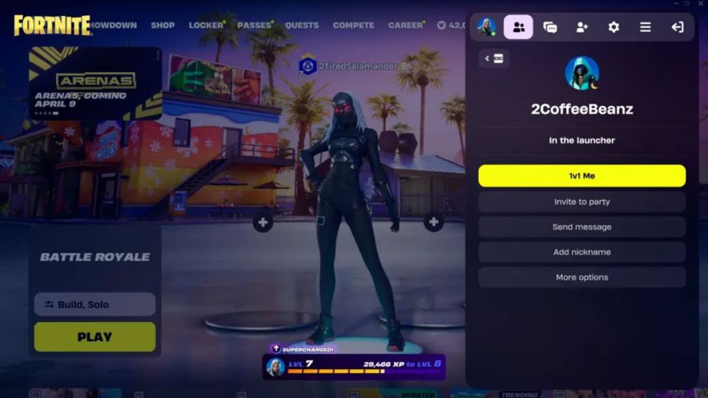 Fortnite Arenas Mode Showdown 1v1 Duel