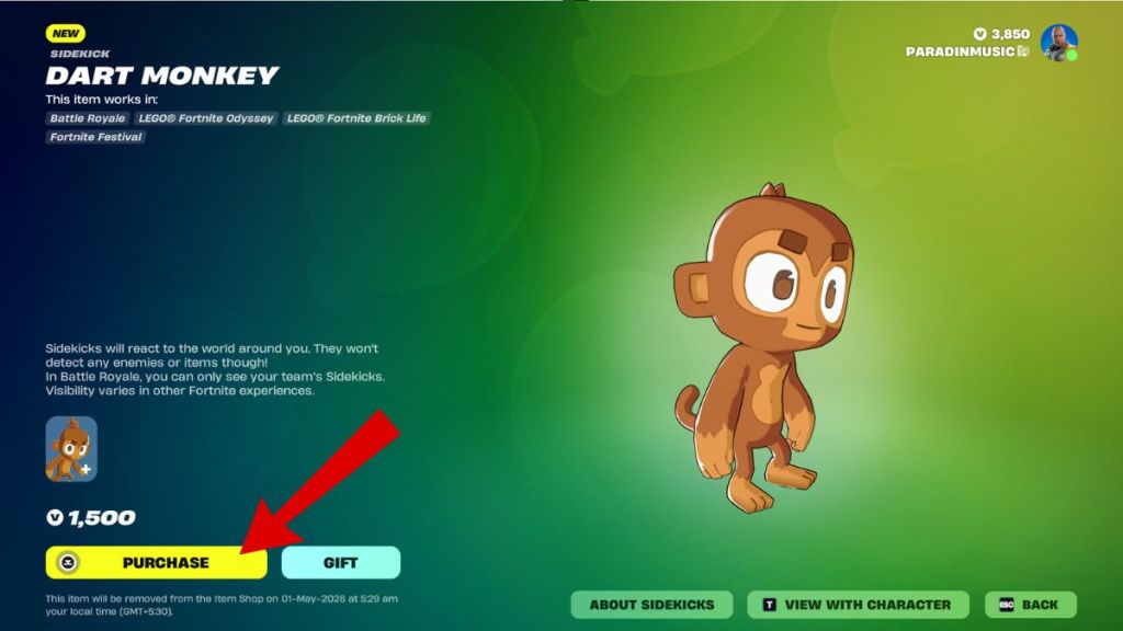 Fortnite Bloons TD 6 Sidekick Item Shop