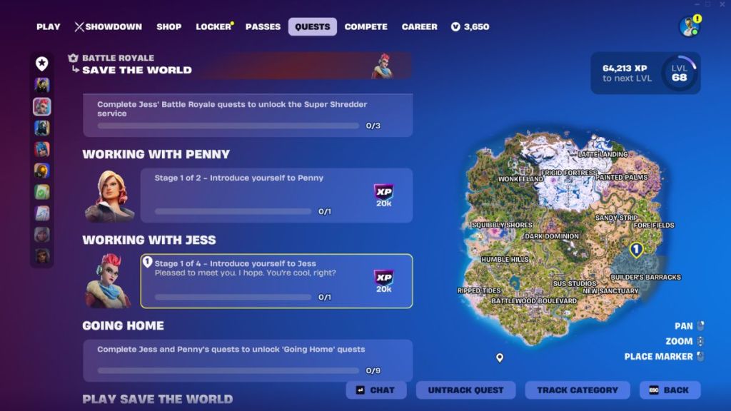 Fortnite Jess Save the World Skin Quests