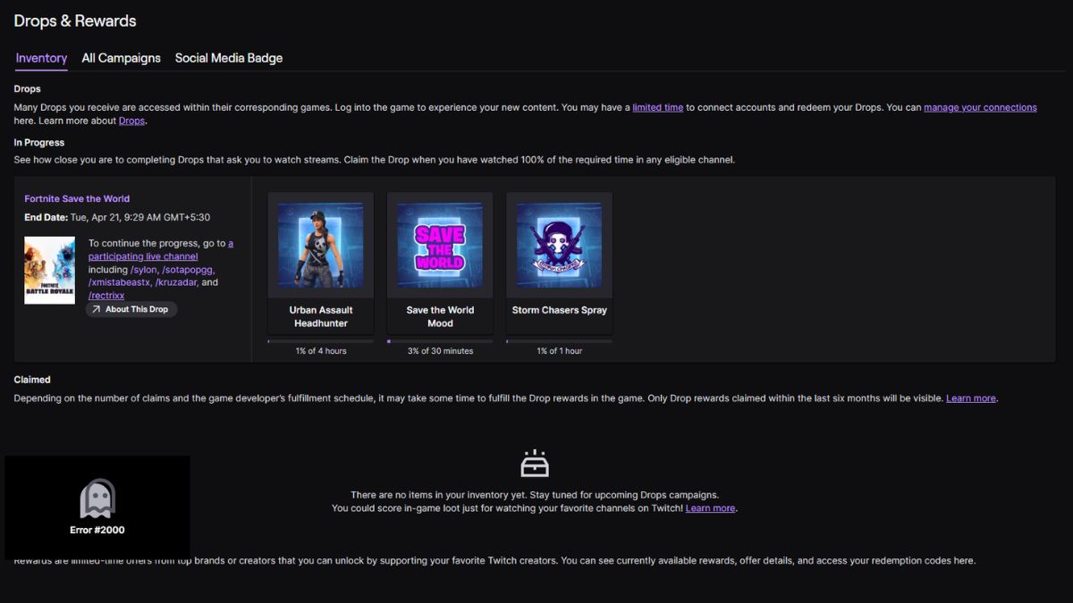 Fortnite Save the World Twitch Drops How to Get 6