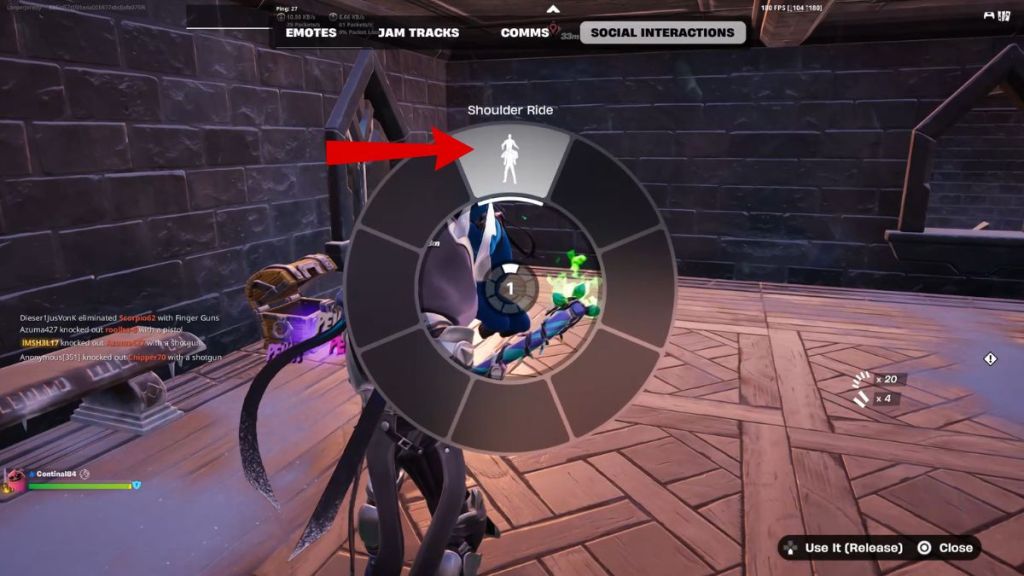 Fortnite Shoulder Ride Emote