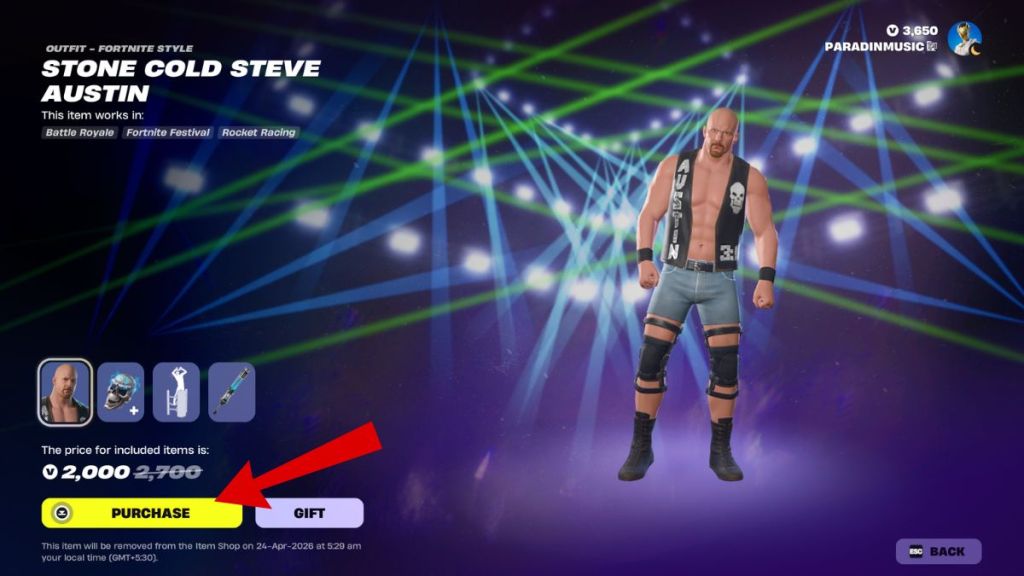 Fortnite Stone Cold Steve Austin Skin Item Shop