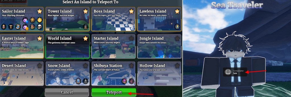 Go to World Island and talk to Sea Traveler NPC