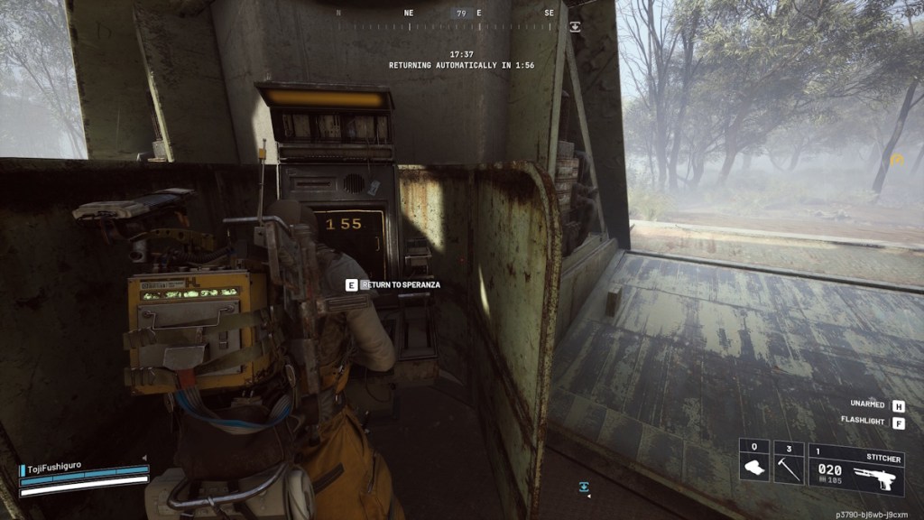 Interacting with the second console to immediately return to Speranza in Arc Raiders