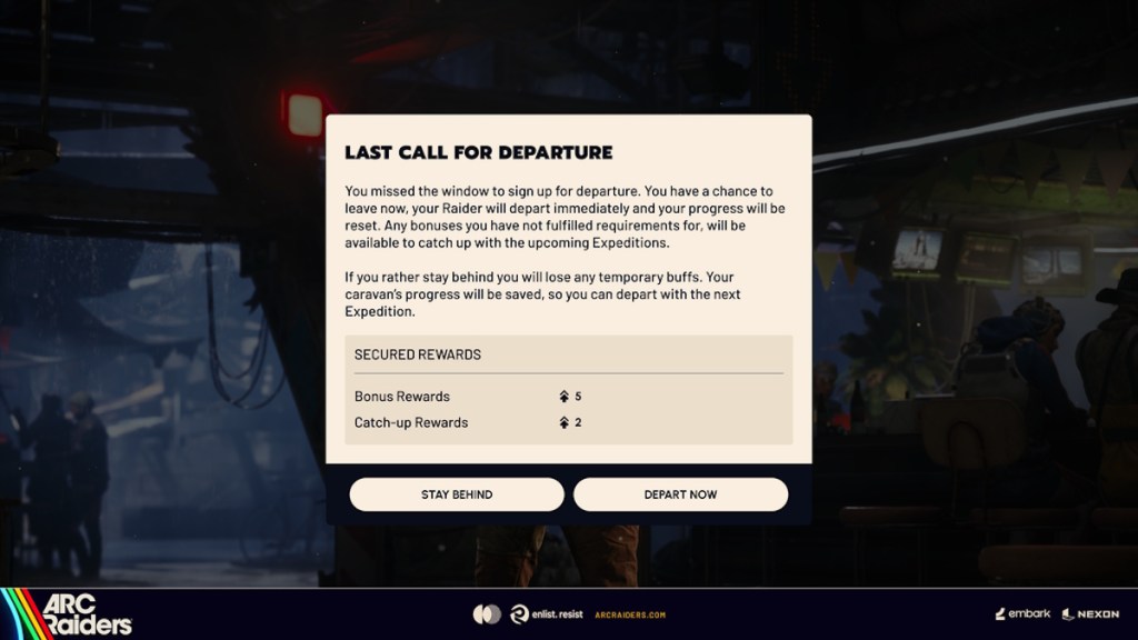 Last Call for Departure feature in Arc Raiders