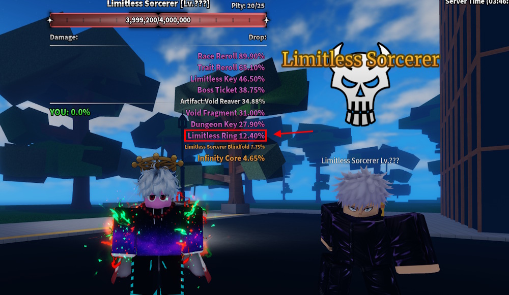 Limitless Ring from Limitless Sorcerer boss Sailor Piece