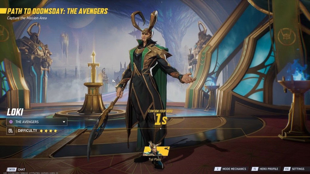 Loki in the Marvel Rivals character selection menu