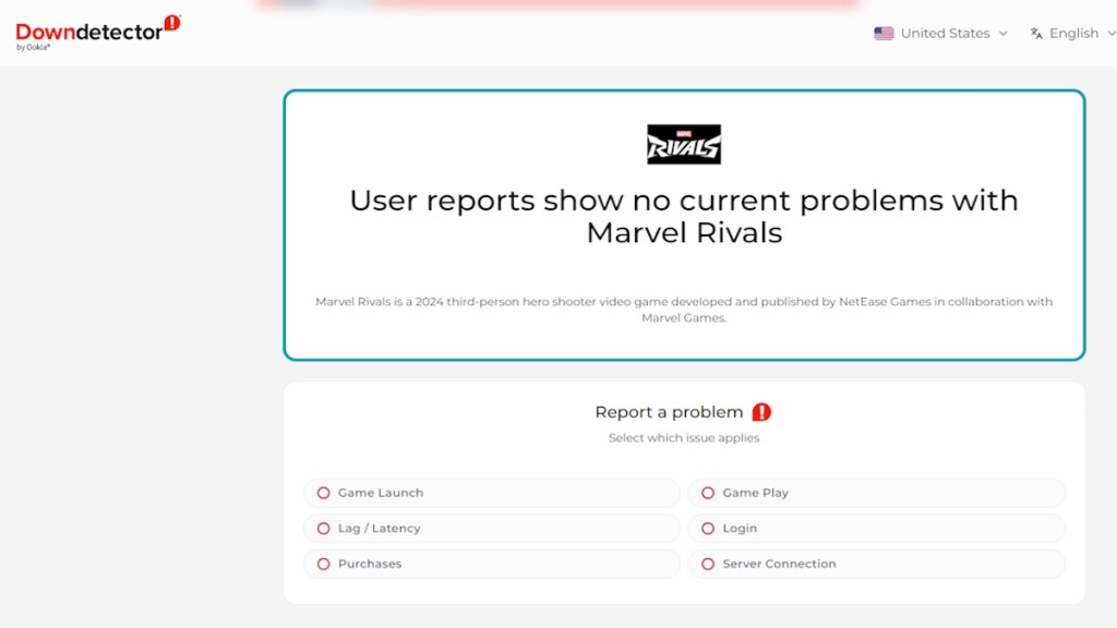 Marvel Rivals Down Detector
