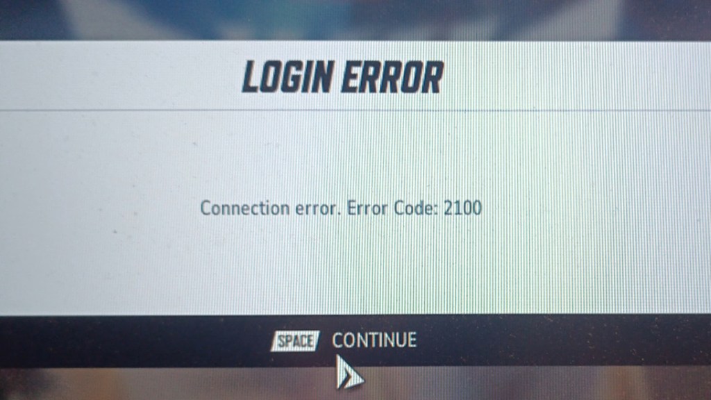 Marvel Rivals 错误代码 2100