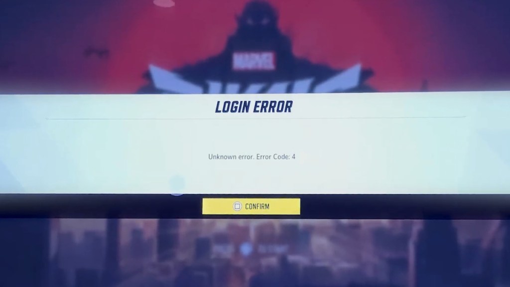 Marvel Rivals 错误代码 4