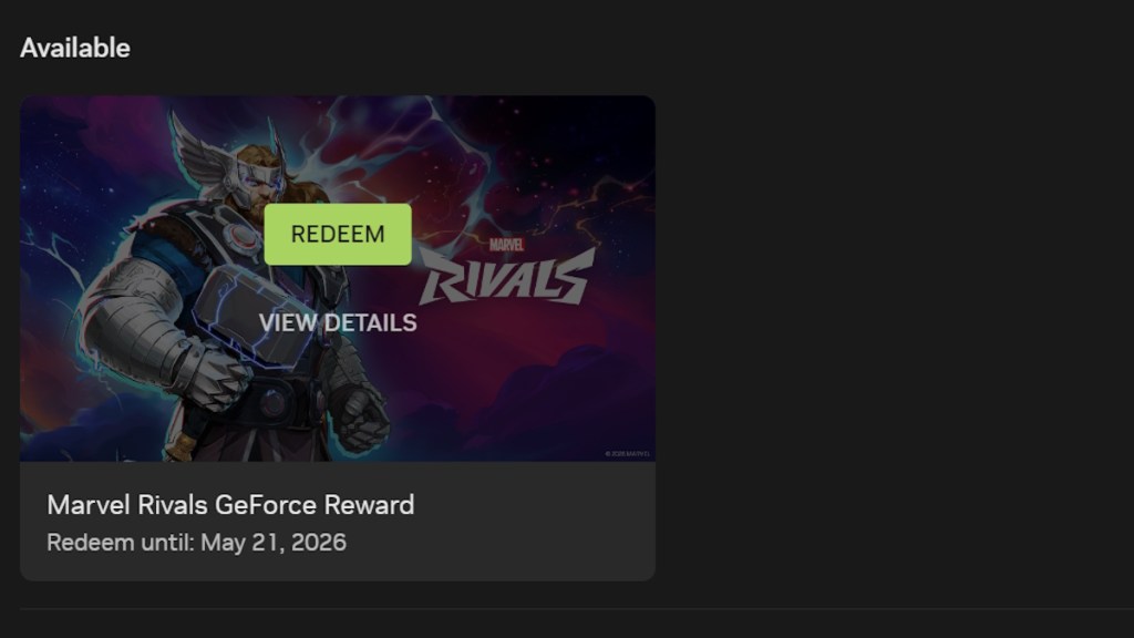 Marvel Rivals new GeForce Reward