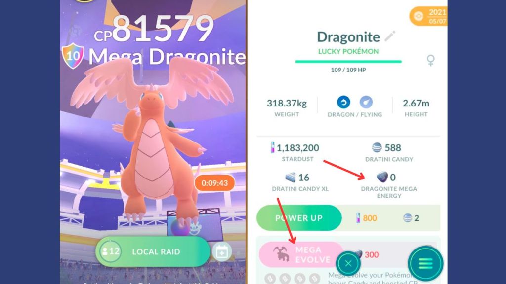 Mega Dragonite Pokemon GO