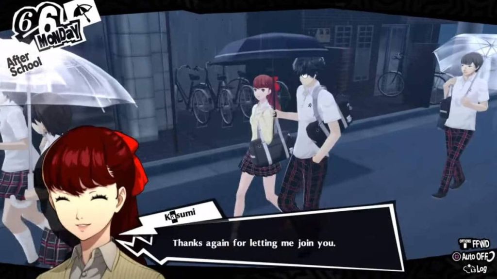Persona 5 Walking with Kasumi